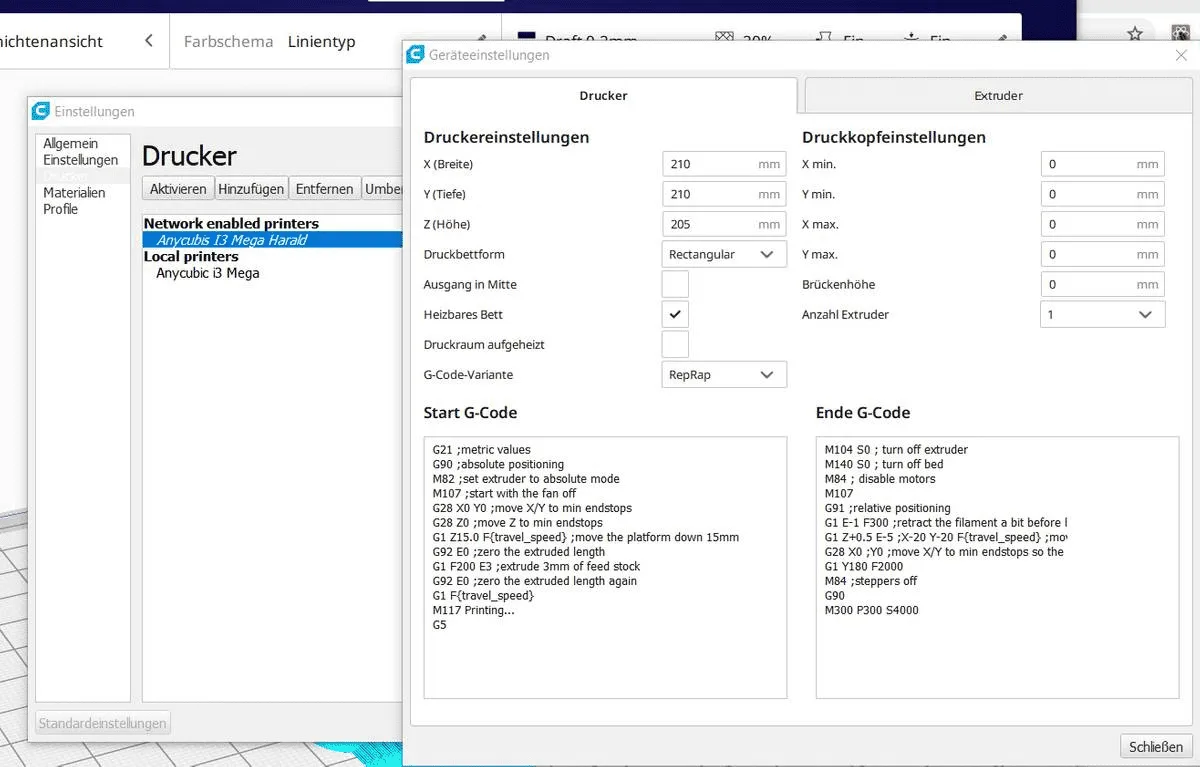 Cura settings, part 1